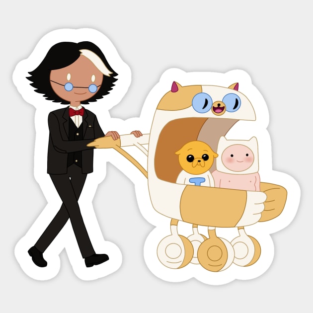 Simon, baby Finn and baby Jake Sticker by maxtrology